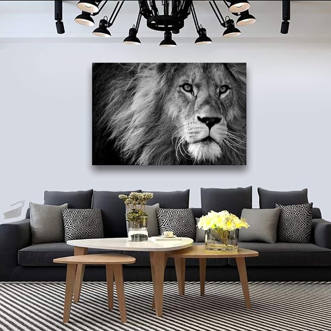 Baisuart D0169 Modern Giclee Canvas Prints Wall Art Stretched Artwork Black and - Image 7