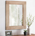 Rectangle Mirror Retro Wooden Wall-Mounted Mirrors Farmhouse Bedroom Bathroom by HLFMVWE