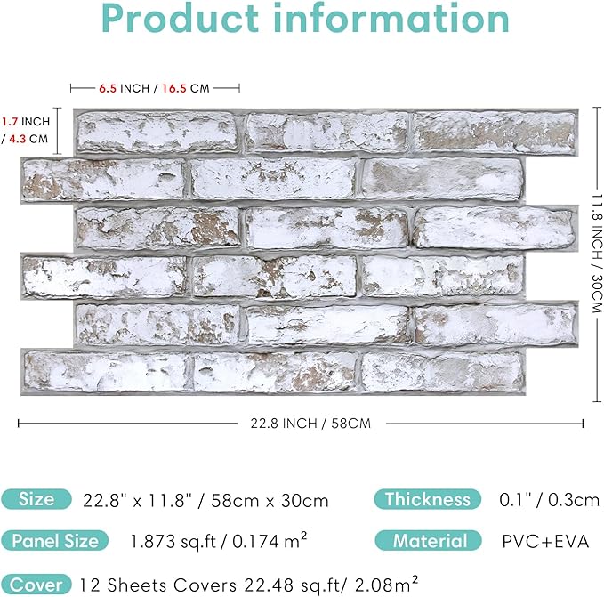 Commomy Faux Brick 3D Wall Panels - Image 6