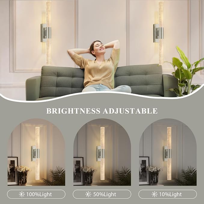 camuucci Battery Operated Wall Sconces Set of 2 Rechargeable Battery Powered - Image 5
