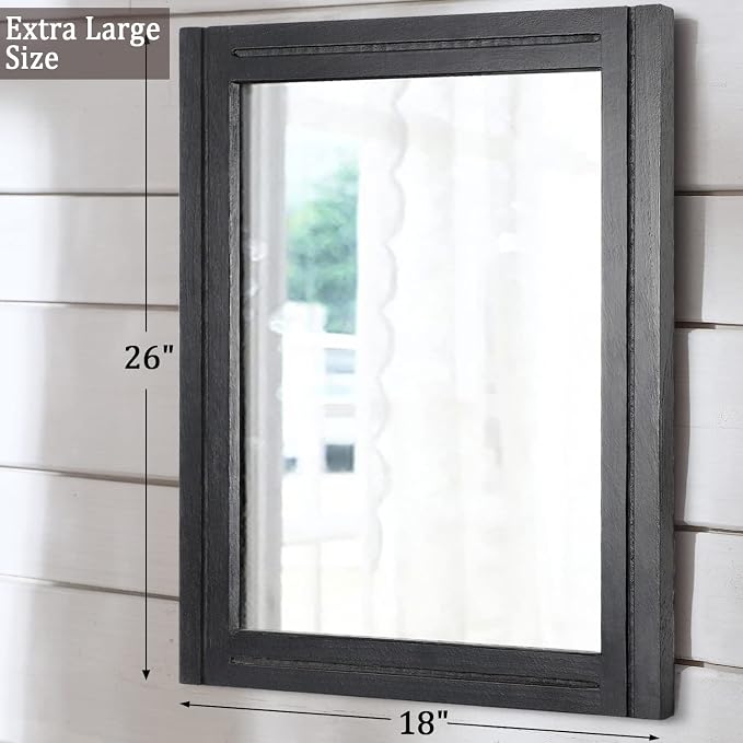 AAZZKANG Wood Framed Mirror Rectangular Mirrors - Image 2