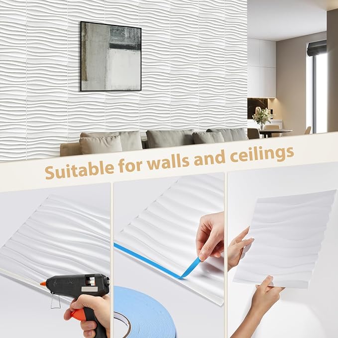 Heikki 30 Pack 3D Wall Panel for Interior Wall Décor, PVC Flower Textured Wall - Image 3