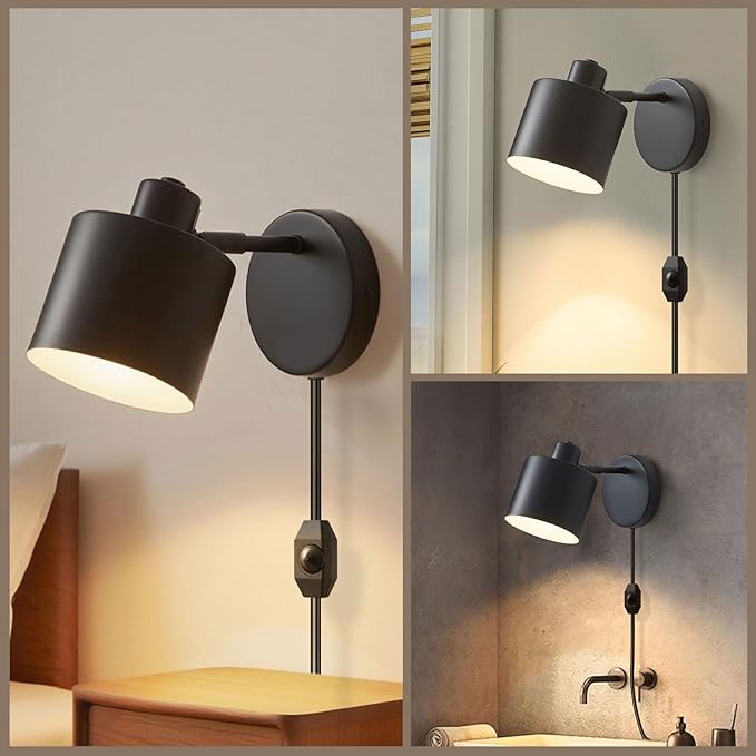 LIGHTESS Plug in Wall Sconces Set of 2 - Image 7