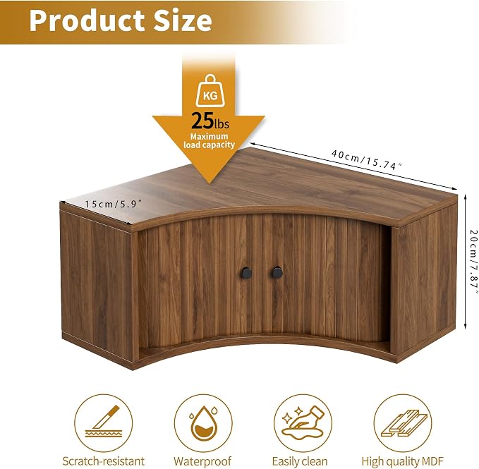 Corner Shelves Wall Cabinet Set of 3, Floating Corner Shelf Organizer - Image 2