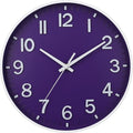 HZDHCLH Purple Wall Clocks Battery Operated, 12 inch Silent Non Ticking Modern by HZDHCLH