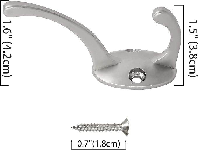 IBosins 12 Pack Silver Coat Hooks Wall Mounted - Image 3
