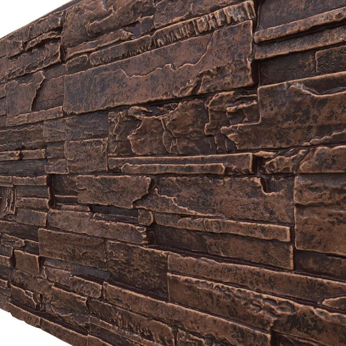 EverStone Cascade Faux Stone Panel, 48 5/8"W x 24 3/4"H x 1 1/4"D, Sequoia - Image 7