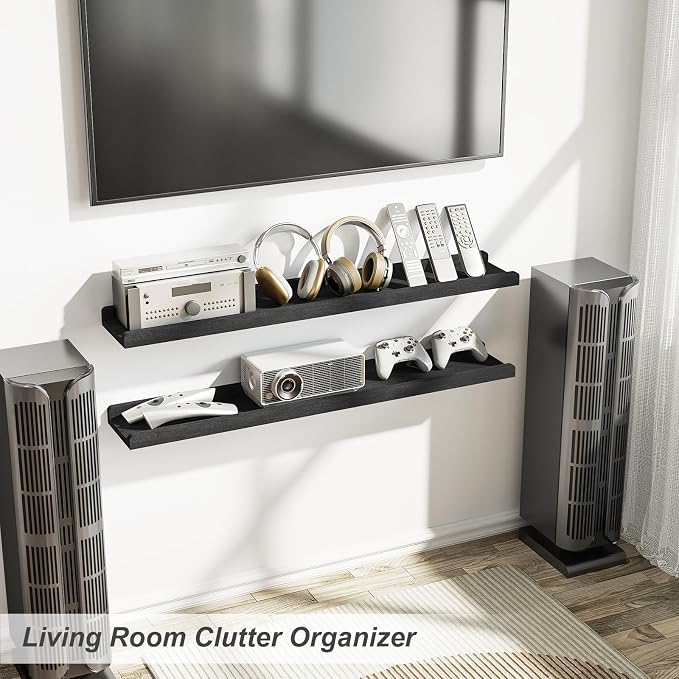Love-KANKEI 36 Inch Long Floating Shelves Wall Mounted Set of 2, Large Wood - Image 2