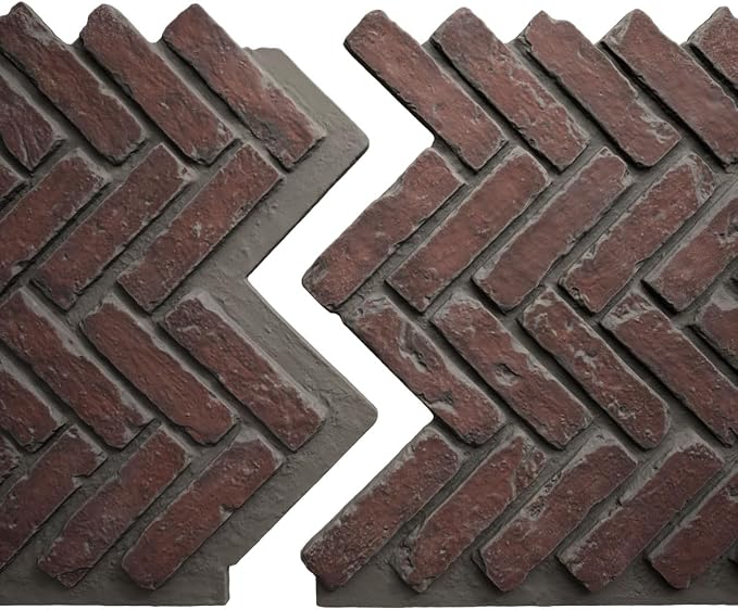 EverStone Herringbone Faux Brick Panel, 46 1/2"W x 25 1/4"H x 1"D, Stratus Color - Image 8