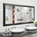 Amorho Bathroom Mirror Black, 60 X30 Inch Thick Metal Framed Wall Mirrors by Amorho