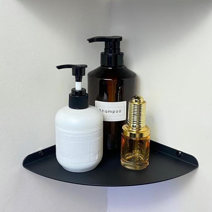 Small Floating Corner Shelves Metal Corner Wall Mounted Shelf Curved Corner by NUTNAPH