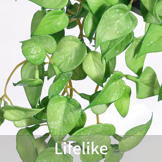 Artificial Hanging Potted Plants Set of 2, Fake Eucalyptus Vine Plant - Image 2