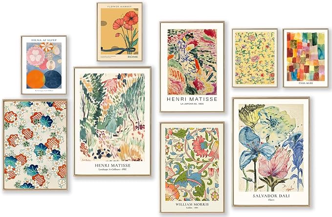 KBKBART Colorful Eclectic Wall Art Prints, Trendy Maximalism Famous Artist by KBKBART