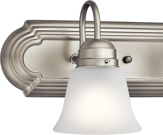 Kichler 30" 4-Light Vanity Bath Light in Brushed Nickel, Modern Bathroom Light - Image 3