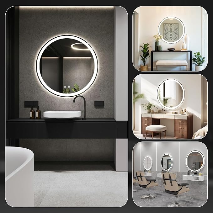 NEWBULIG 36 Inch Round LED Bathroom Wall Mirror - Image 8