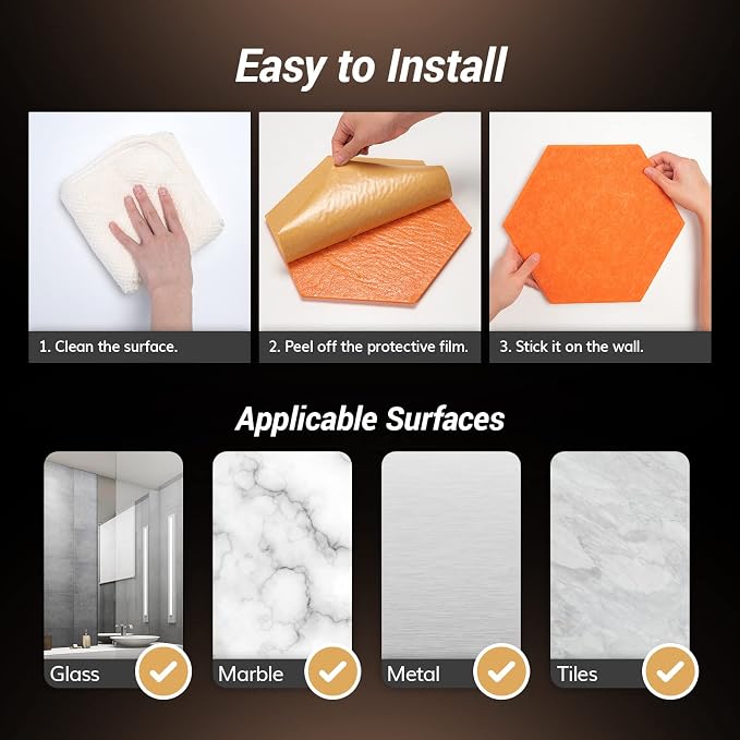 Self-adhesive Hexagon Acoustic Panels 12 Pack, TONOR 12"x 10"x 0.4" High - Image 7