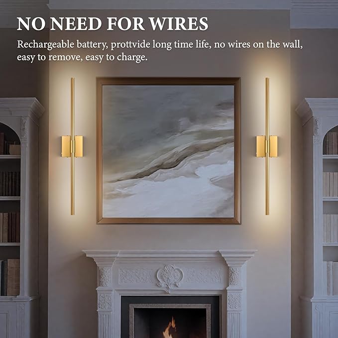 SAIMAND Wireless Sconces Set of 2 Battery Operated, 8000mAh USB Rechargeable - Image 3
