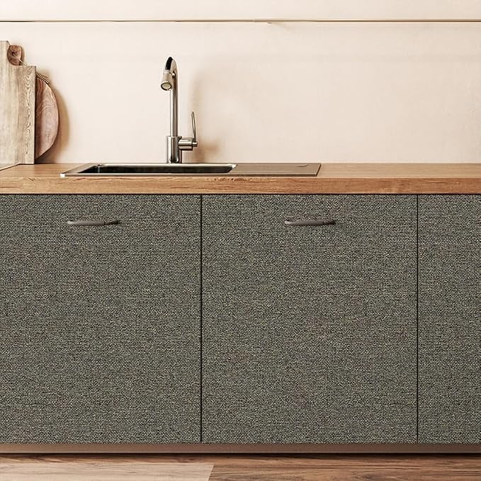 SHUFA Blended Brown Cotton-Like Textured Grasscloth Wallpaper Matte Thick Real - Image 5