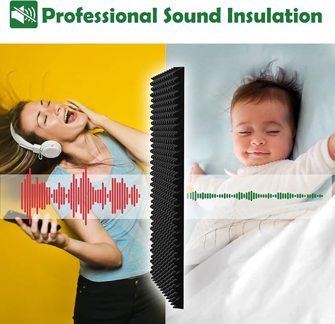 12 Pack 1.5"X12"X12" Acoustic Foam, Sound Proof Egg Crate Foam, Upgraded - Image 8