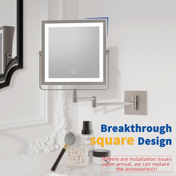Ruacq Rechargeable Wall Mounted Makeup Mirror - Image 2
