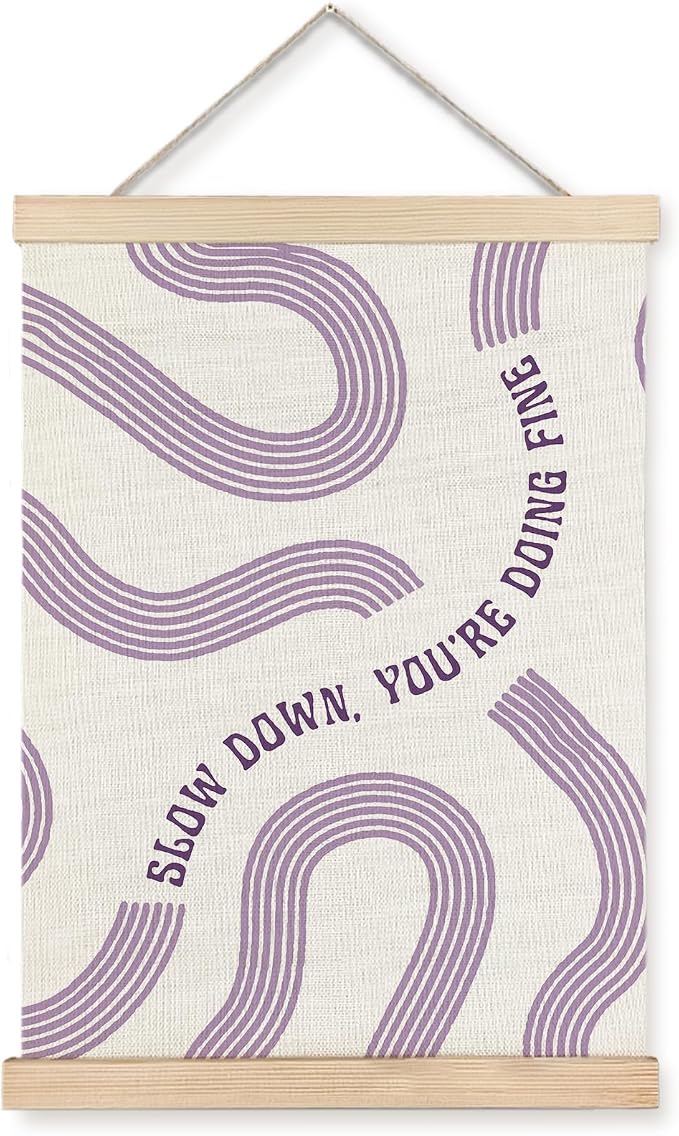 Yomisex Purple Slow Down You're Doing Fine Inspirational Wall Art Poster by VintageHomeDecor