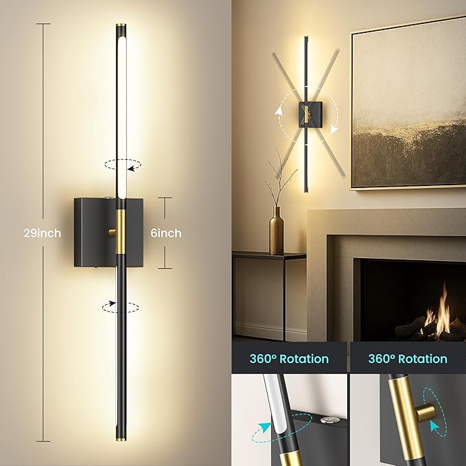 Battery Operated Wall Sconces Set of Two, 10000mAh Rechargeable Wall Lights - Image 4