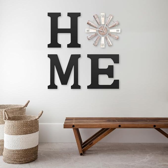 Farmhouse Home Signs with Windmill Clock Wall Decor Rustic Home Letters Wall Art - Image 7