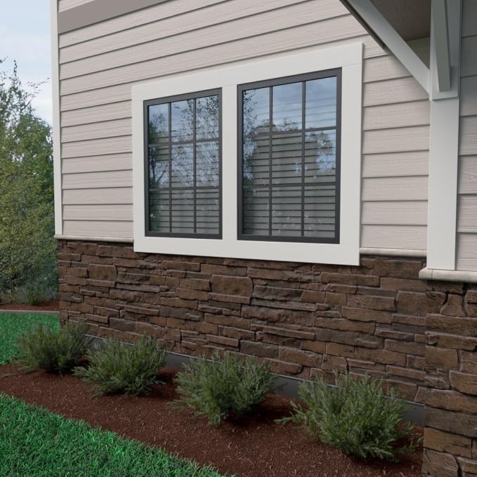 EverStone Acadia Ledge Faux Stone Panel, Dark Tobacco Color - Image 10