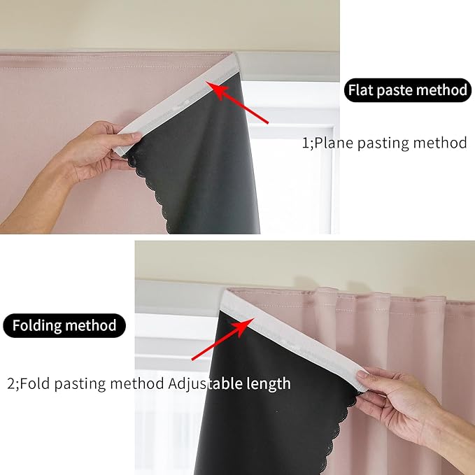 AJAZZ 100% Blackout Self Adhesive Curtains Small Window Short Temporary - Image 5