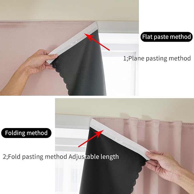 AJAZZ 100% Blackout Shades Window Cover Self Adhesive Curtains Sticky Curtain - Image 5