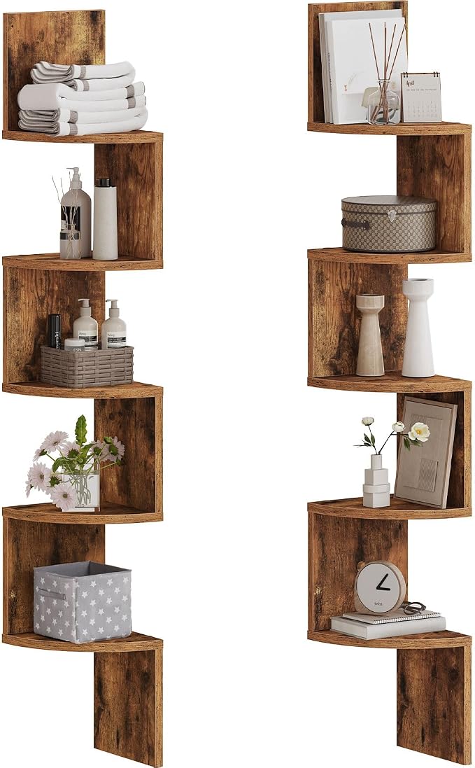 HOOBRO Corner Shelf Wall-Mounted, 5-Tier Corner Bookshelves - Image 9