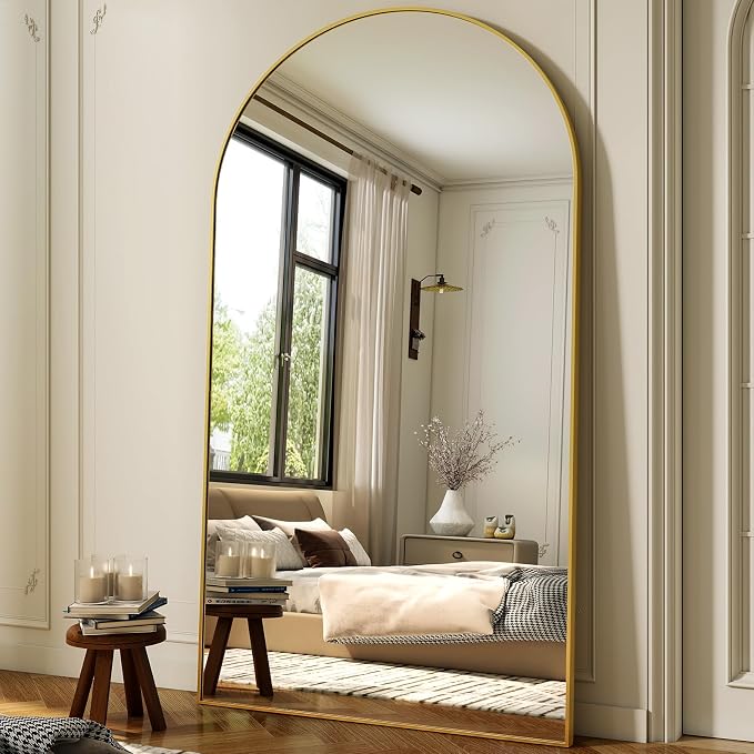 XRAMFY 86"x40" Arched Full Length Mirror Floor Mirrors by XRAMFY