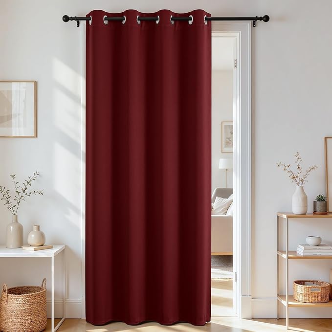 Joydeco Blackout Door Curtain for Doorway Privacy 90 Inches Long, Grommet by JOYDECO