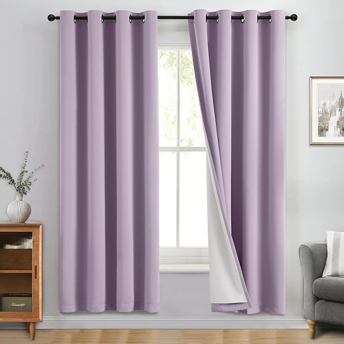 Yakamok 100% Blackout Curtain Panels 72 inches Cold and Light Blocking Drapes by Yakamok