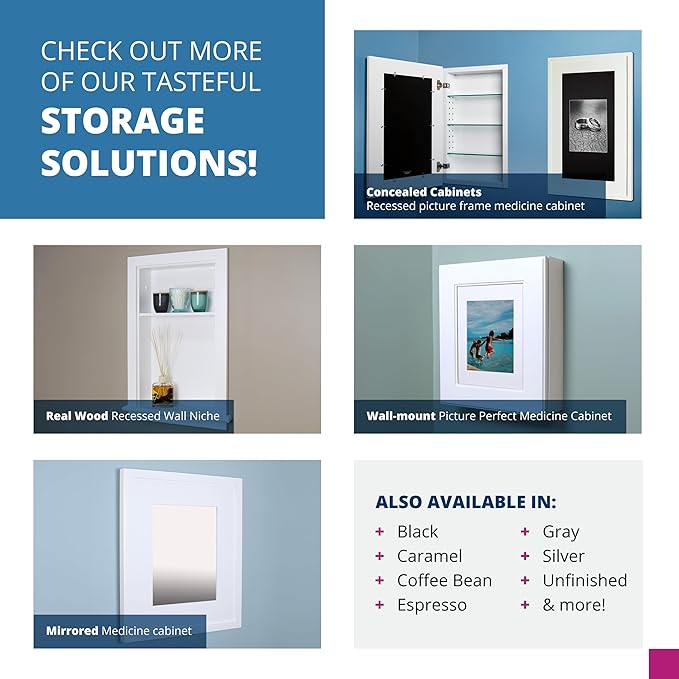 14x24 Aiden Recessed Wall Niche Medicine Cabinet Replacement, in The Wall - Image 4