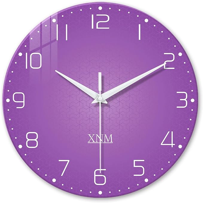XNM Round Purple Wall Clock for Women 14 Inch Minimalist Wall Clocks for by XNMwallclock
