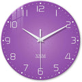 XNM Round Purple Wall Clock for Women 14 Inch Minimalist Wall Clocks for by XNMwallclock