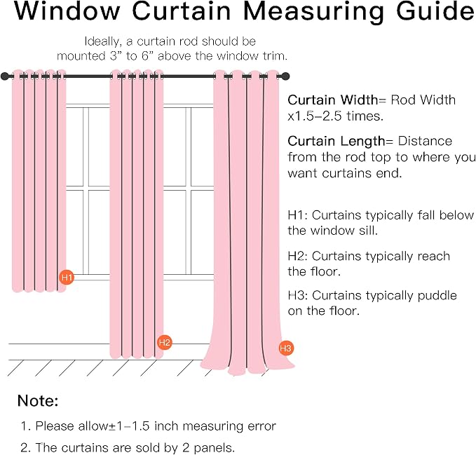 XiDi Pink Curtains for Girls Room, Kids Bedroom Blackout Curtains, Hot Pink - Image 8
