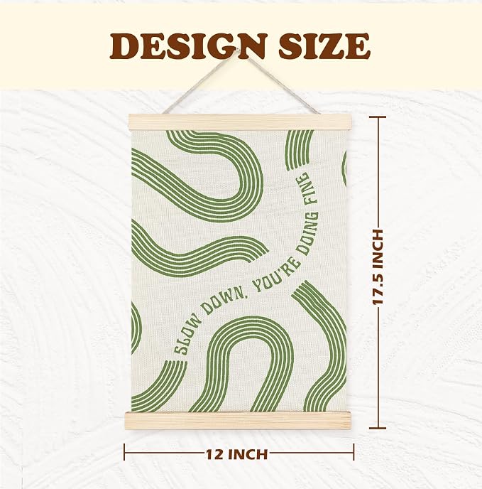 Yomisex Sage Green Wall Art Poster, Slow Down You're Doing Fine Inspirational - Image 6