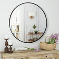 HARRITPURE Round Mirror 23.6" Black Wall Mounted Circle Mirror by HARRITPUREHome