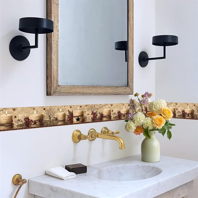 Rustic Farmhouse Wallpaper Border Peel and Stick 196x4 Inch Removable Wall - Image 5