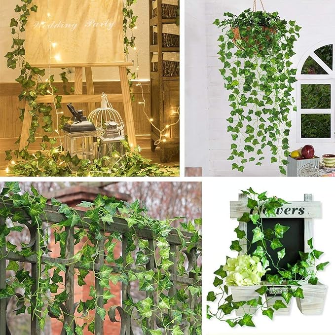 CQURE 120Pack 840Ft Artificial Ivy Fake Vines, Ivy Garland Greenery Garland - Image 9