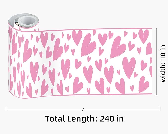 FLFK Pink Heart Wallpaper Border - Image 2