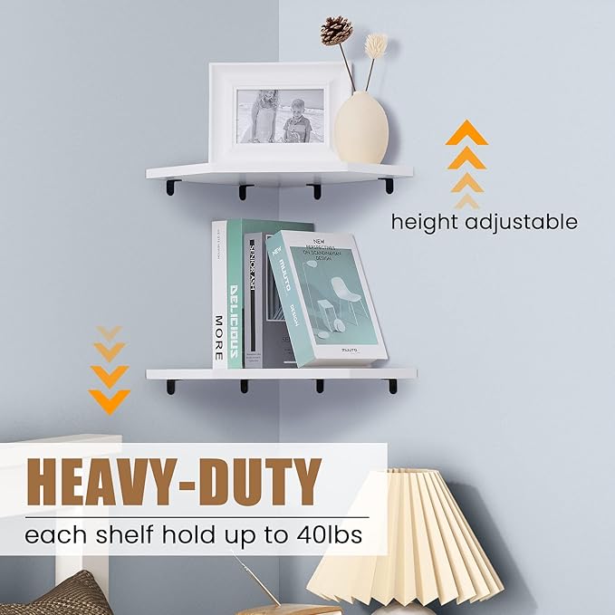 Fun Memories Corner Shelf Wall Mount, Floating Corner Shelves, Rustic Wood Wall - Image 3