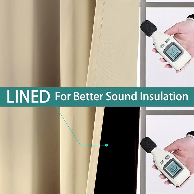 Yakamok 100% Blackout Curtains 84 Inches Long, 2 Thick Layers Heat and Full - Image 4
