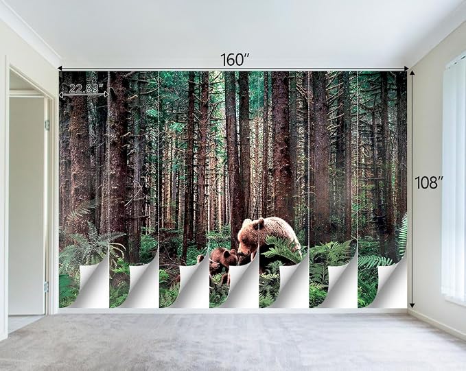 Forest Animals Bear wallpeper Kids Bedroom Woods wall Mural - Image 4