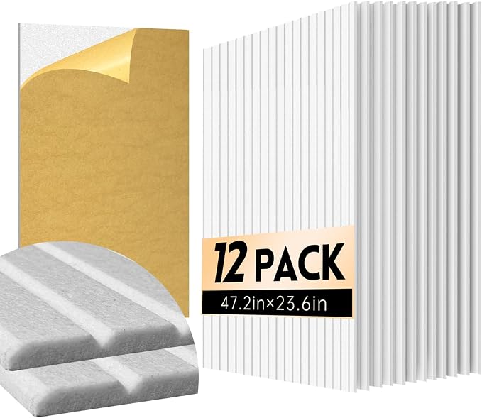 RITOLLO 12 Pack Acoustic Wall Panels, 47.2X23.6X0.4 inch Decorative by Ritollo