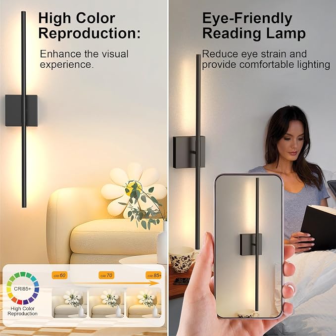 Tartek Battery Operated Wall Sconces Set of Two, Rechargeable Wall Lights - Image 6