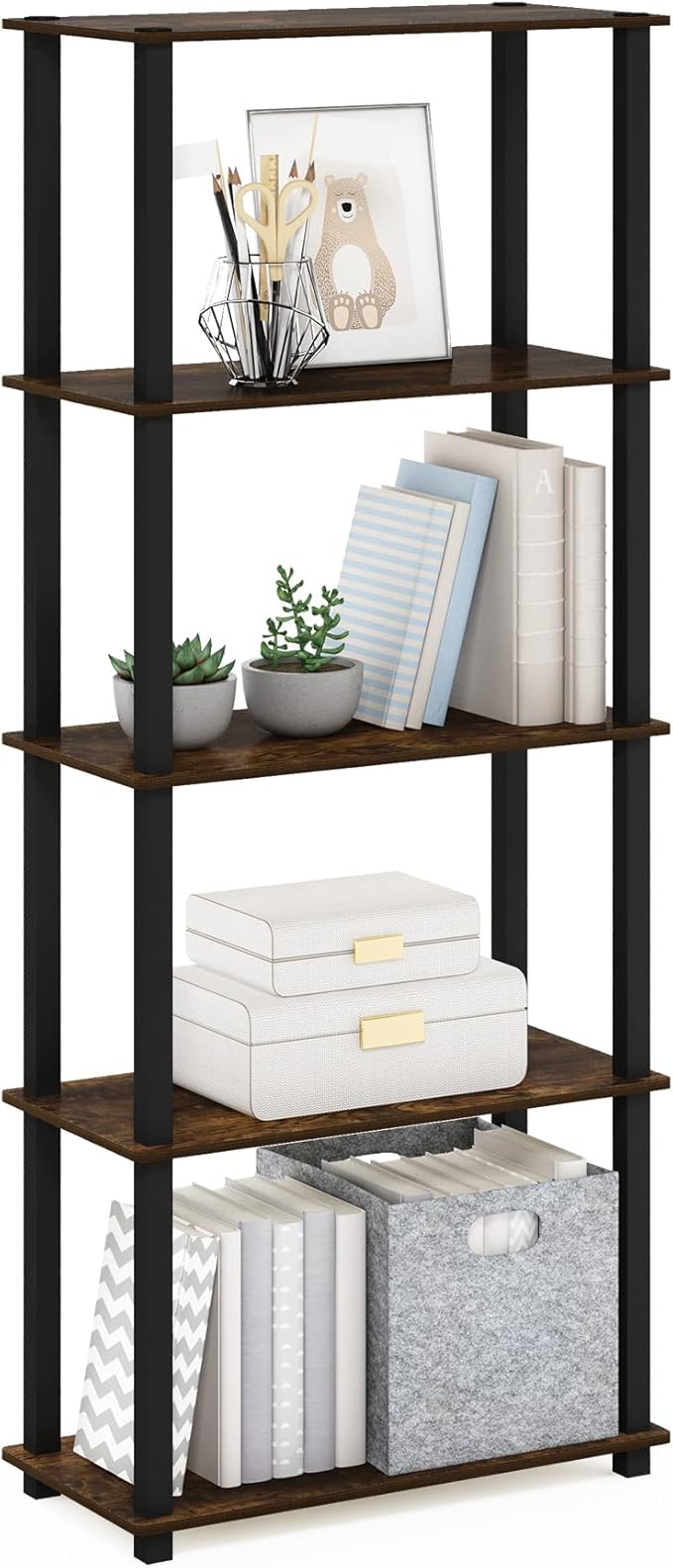 Furinno Turn-S-Tube 5-Tier Multipurpose Shelf Display Rack by Furinno-FitsYourSpaceFitsYourBudget
