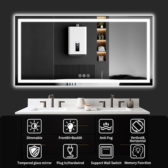 LED Bathroom Mirrors 28"x60" Bathroom Mirror - Image 8